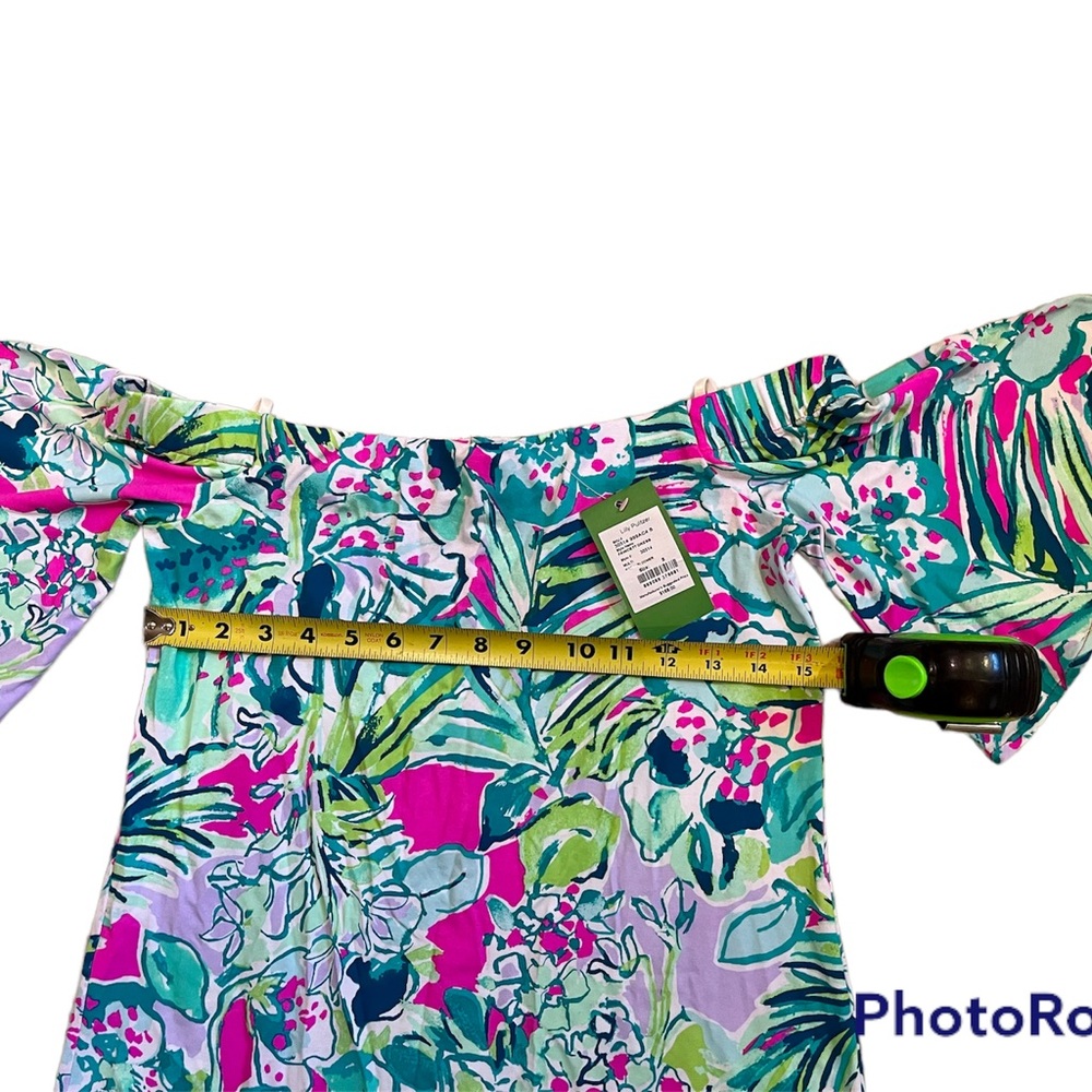 NWT Lilly Pulitzer Small Fawcett Off The Shoulder Dress in Early Bloomer - Picture 12 of 16